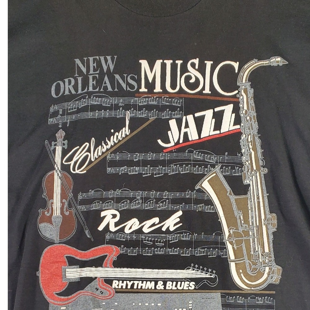 Fruit of the Loom New Orleans Music Jazz‎ Rock Rhythm Blues T Shirt Mens L